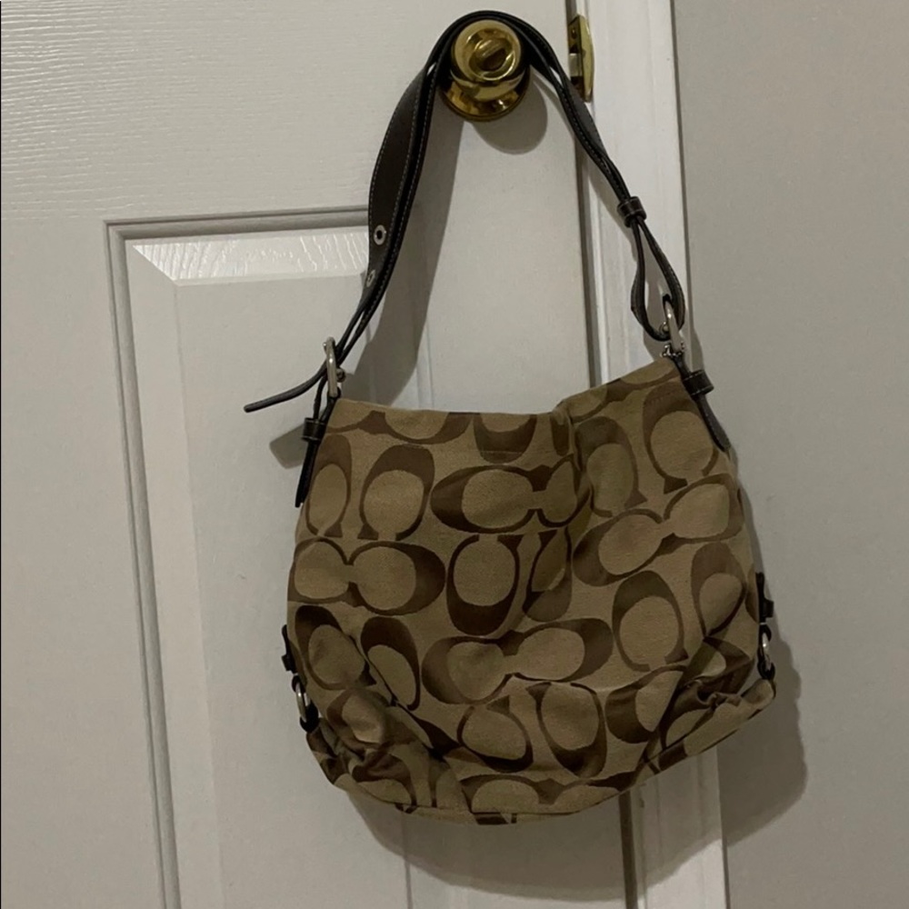 Faux Coach Shoulder Hobo Handbag